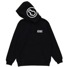 画像1: HOOD PRINT HOODIE(BLACK) (1)