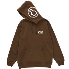 画像1: HOOD PRINT HOODIE(BROWN) (1)