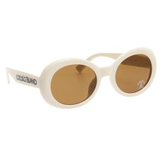 画像1: OVAL TOY SUNGLASSES (WHITE/BROWN) (1)