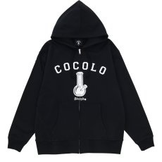 画像1: OG BONG ZIP HOODIE(BLACK） (1)