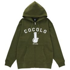 画像1: OG BONG ZIP HOODIE(OLIVE） (1)