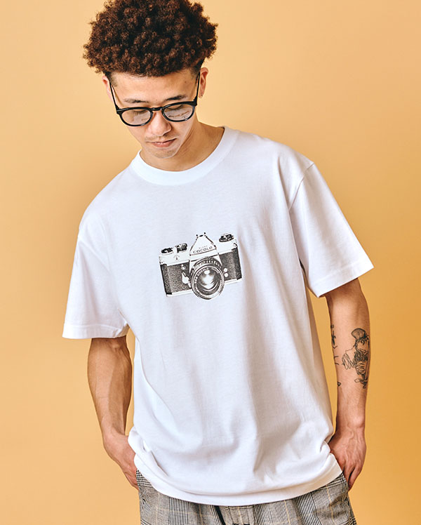 SALE !! CAMERA S/S TEE(WHITE) - COCOLOBLAND WEB STORE