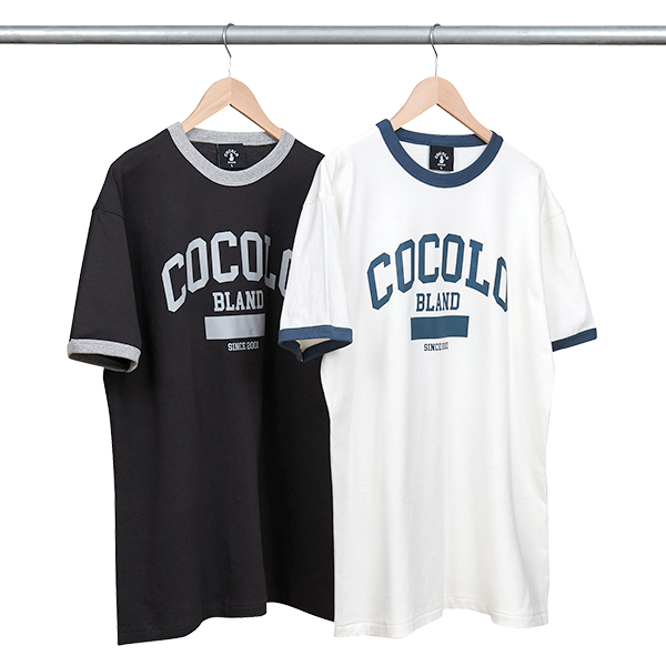 COLLEGE LOGO RINGER S/S TEE (SUMI/GRAY) - COCOLOBLAND WEB STORE