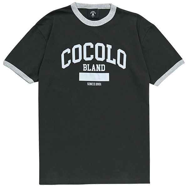 COLLEGE LOGO RINGER S/S TEE (SUMI/GRAY) - COCOLOBLAND WEB STORE