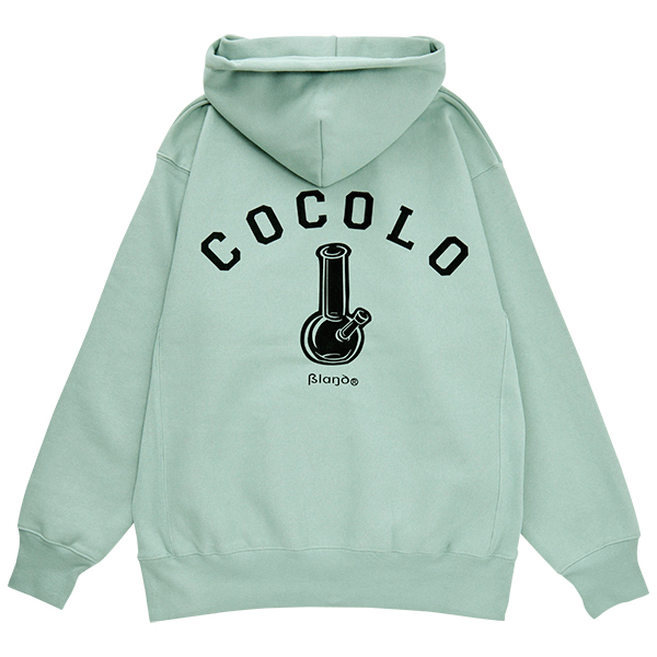 BACK BONG HEAVY HOODIE (SMOKEY GREEN) - COCOLOBLAND WEB STORE