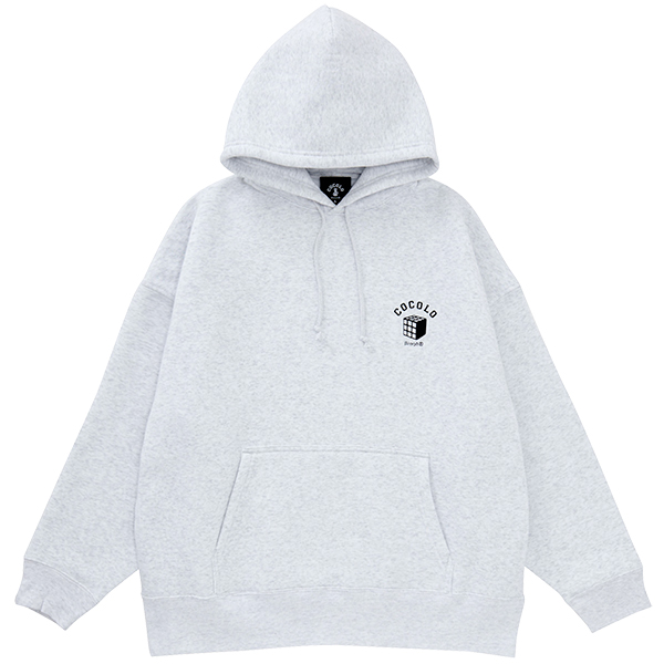 CUBE BONG WIDE HOODIE (ASH) - COCOLOBLAND WEB STORE